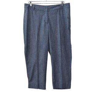 Talbots Signature Cropped Pants Womens 14P Cotton Blue